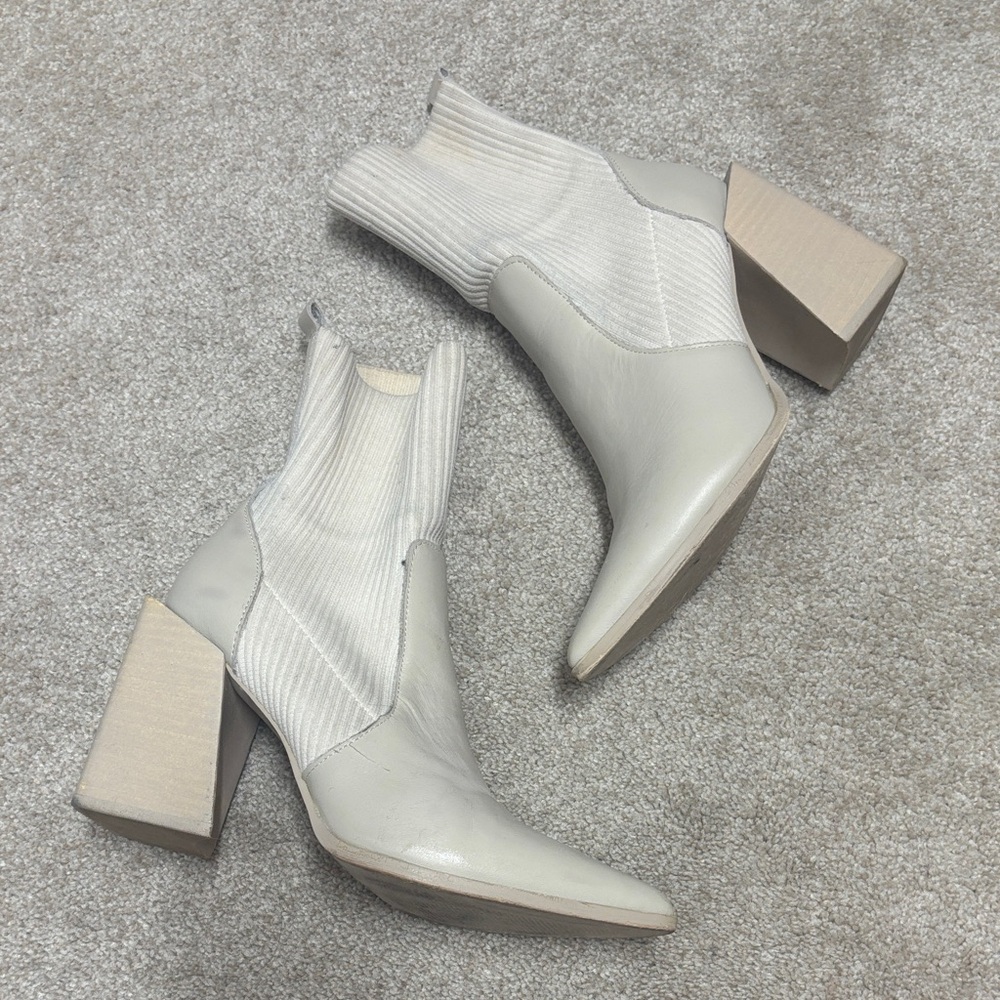 Steve Madden White Ankle Boots